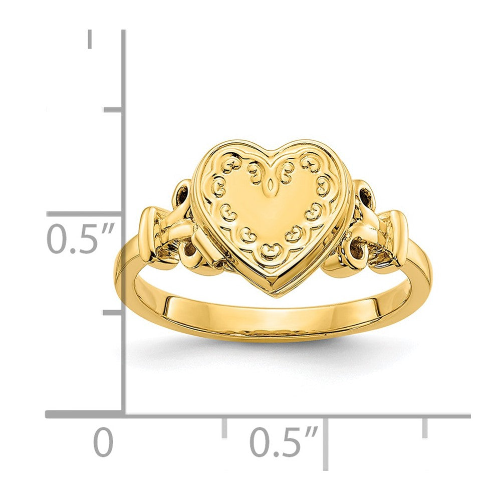 14K Gelbgold 10mm Herz Geformt (8x8mm Photos) Medaillon Ring