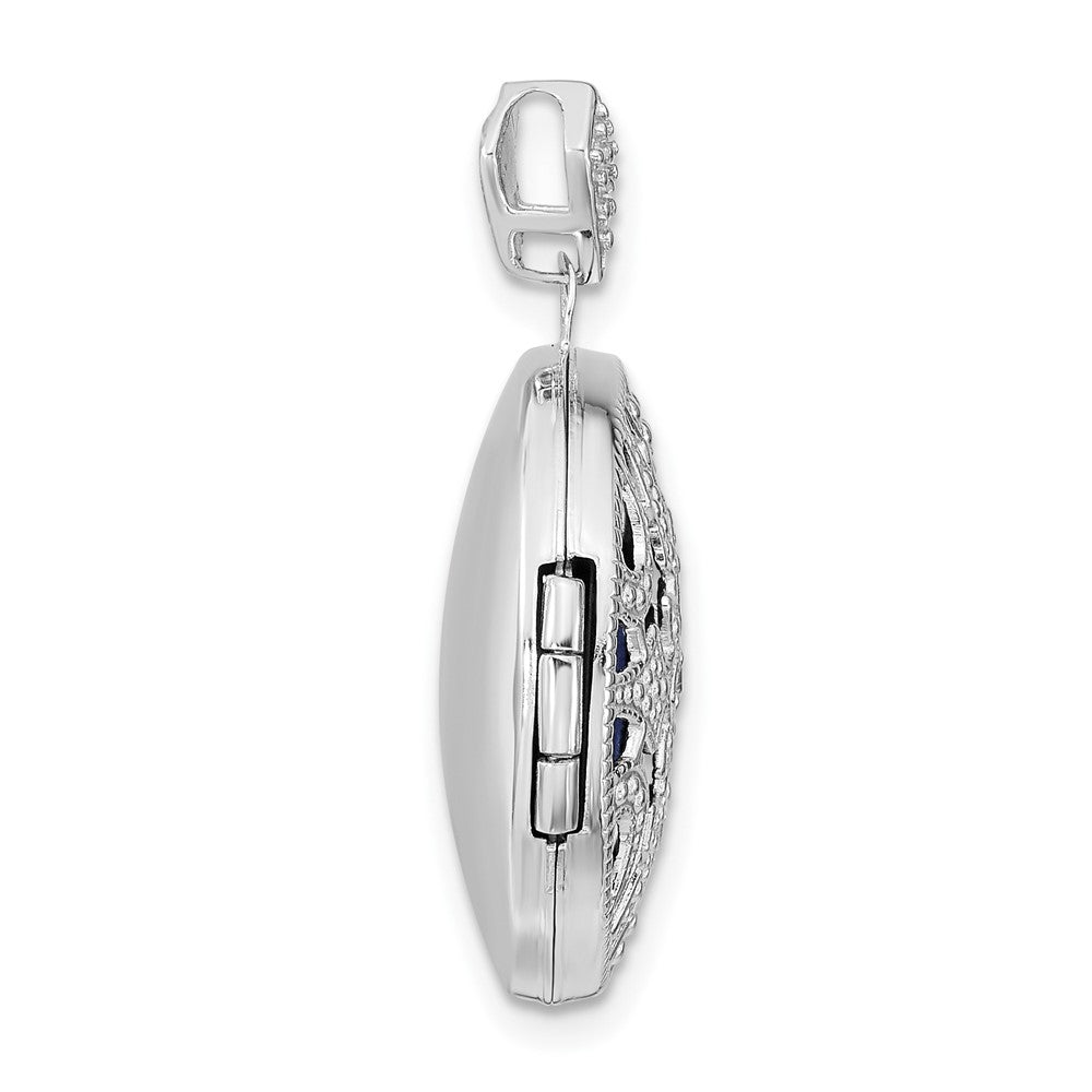 14K Weißgold 14K Weißgold Filigran.01ct Diamant 20mm Rund Medaillon