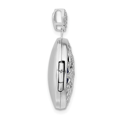 14K Weißgold 14K Weißgold Filigran.01ct Diamant 20mm Rund Medaillon