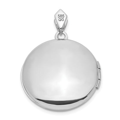 14K Weißgold 14K Weißgold Filigran.01ct Diamant 20mm Rund Medaillon