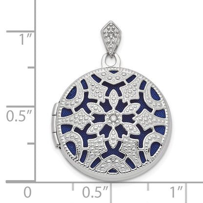 14K Weißgold 14K Weißgold Filigran.01ct Diamant 20mm Rund Medaillon
