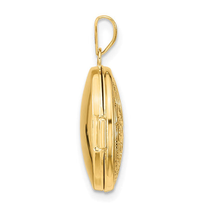 14K Gelbgold 14K Gelbgold Wirbel Design 17mm Oval Medaillon