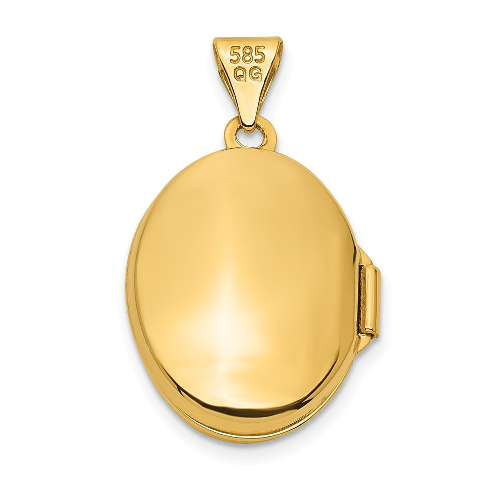14K Gelbgold 14K Gelbgold Wirbel Design 17mm Oval Medaillon