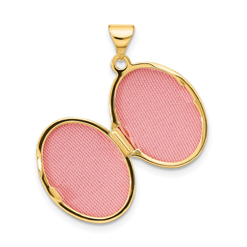 14K Gelbgold 14K Gelbgold Wirbel Design 17mm Oval Medaillon