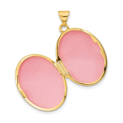 14K Gelbgold 14ky Wendbar Wirbel Design 21mm Oval Medaillon