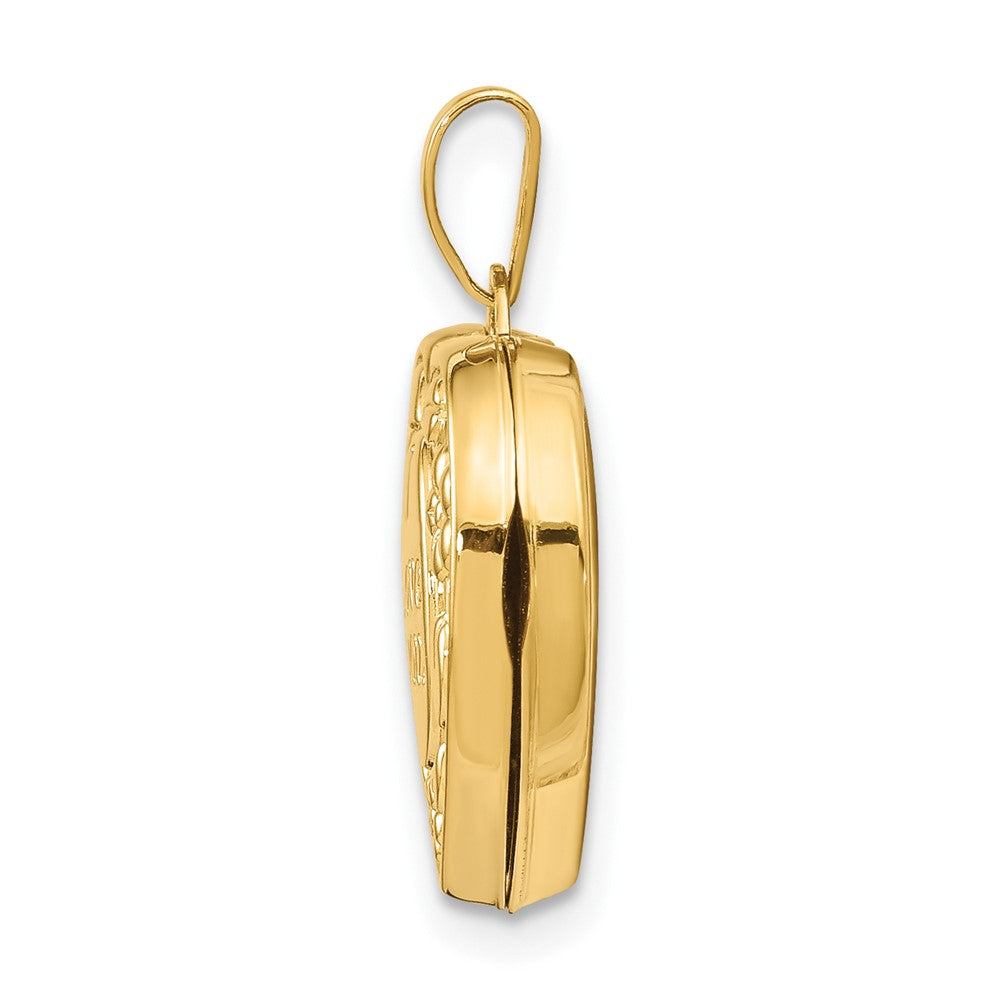 14K Gelbgold 14K Blumen I Liebe You Herz Medaillon