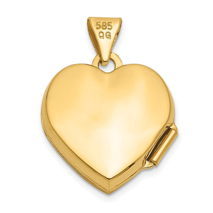 14K Gelbgold 14K Blumen I Liebe You Herz Medaillon