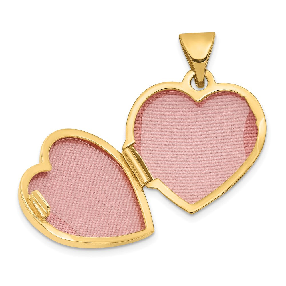 14K Gelbgold 14K Blumen I Liebe You Herz Medaillon