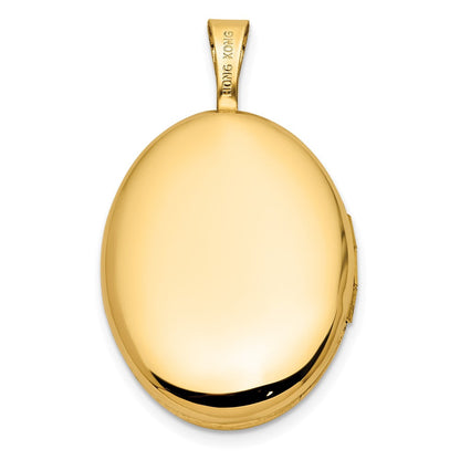 14K Gelbgold Poliert Diamant Stern 16mm Oval Medaillon