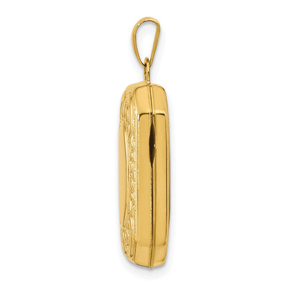 14K Gelbgold 14K Gelbgold Fantasie Rechteck Medaillon