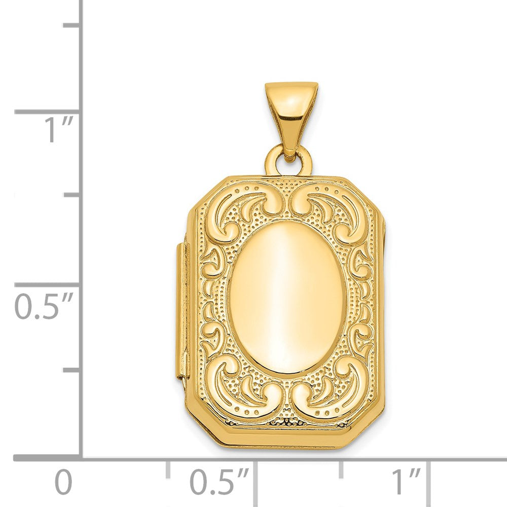 14K Gelbgold 14K Gelbgold Fantasie Rechteck Medaillon