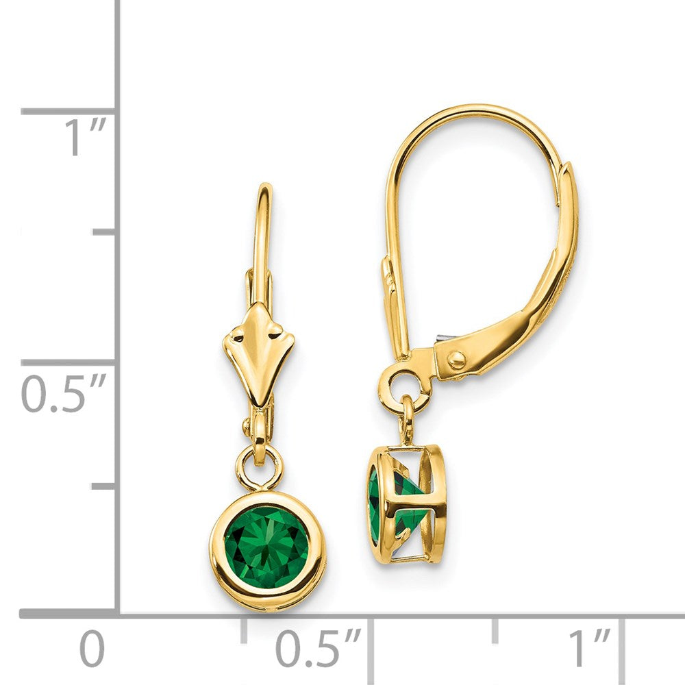 Ohrringe aus 14K Gelbgold mit 5-mm-Mount-St.-Helens-Steinen und Leverback-Verschluss