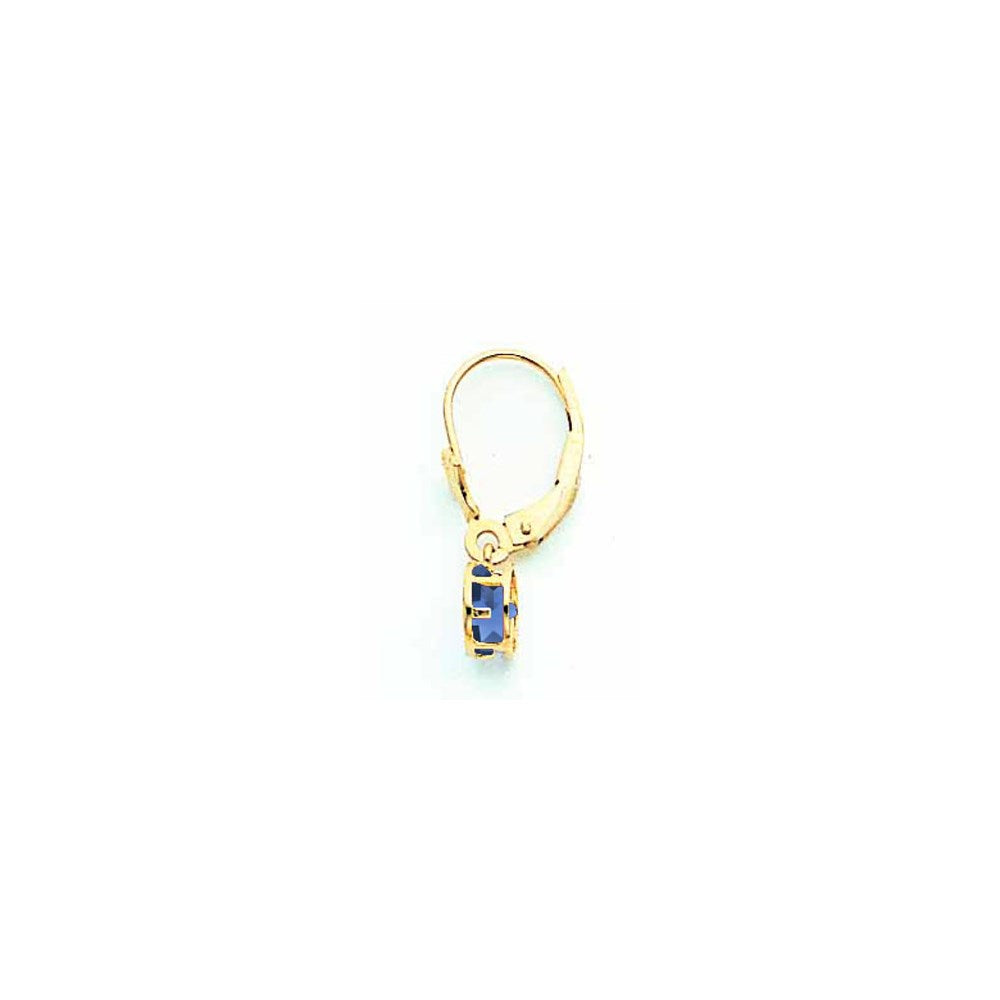 14K Gelbgold Ohrringe mit 5 mm Saphir und Brisurverschluss