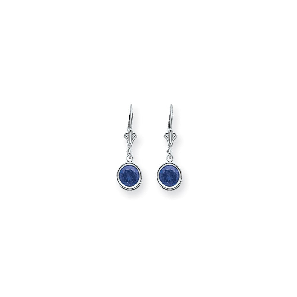 14K Weißgold Ohrhänger mit 6-mm-Tansanit und Klappbrisur