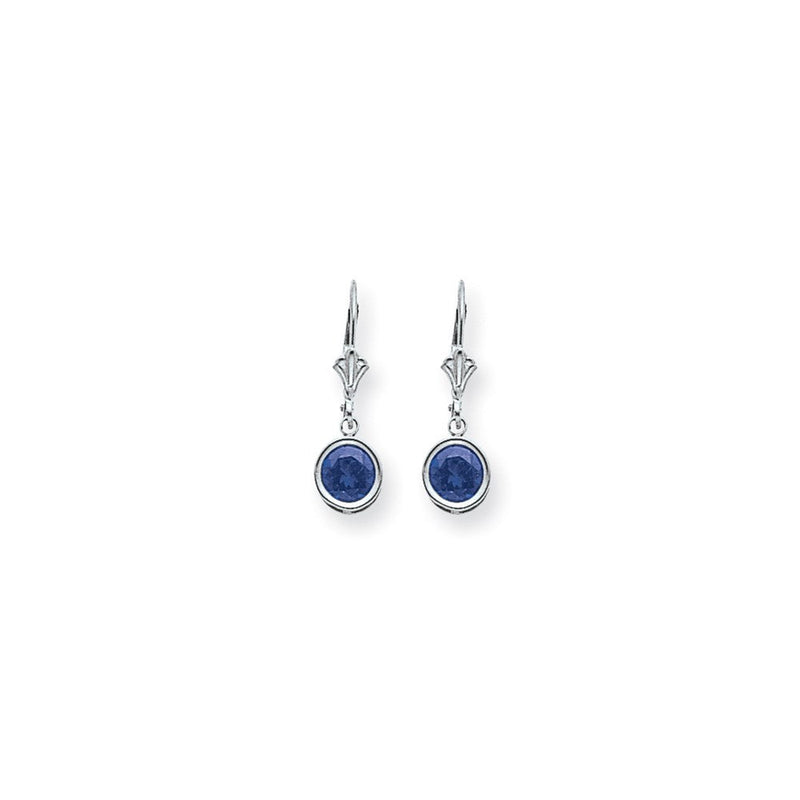 14K Weißgold Ohrhänger mit 6-mm-Tansanit und Klappbrisur