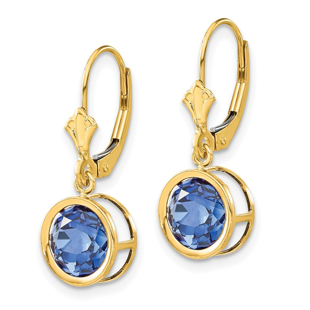 14K Gelbgold Ohrringe mit 8 mm Tsavorit und Klappbrisur