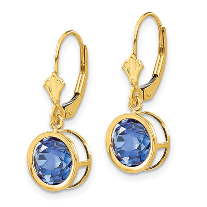 14K Gelbgold Ohrringe mit 8 mm Tsavorit und Klappbrisur