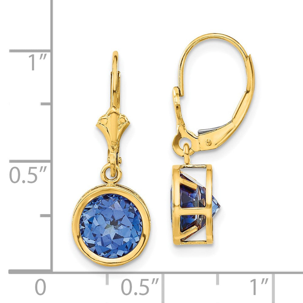 14K Gelbgold Ohrringe mit 8 mm Tsavorit und Klappbrisur