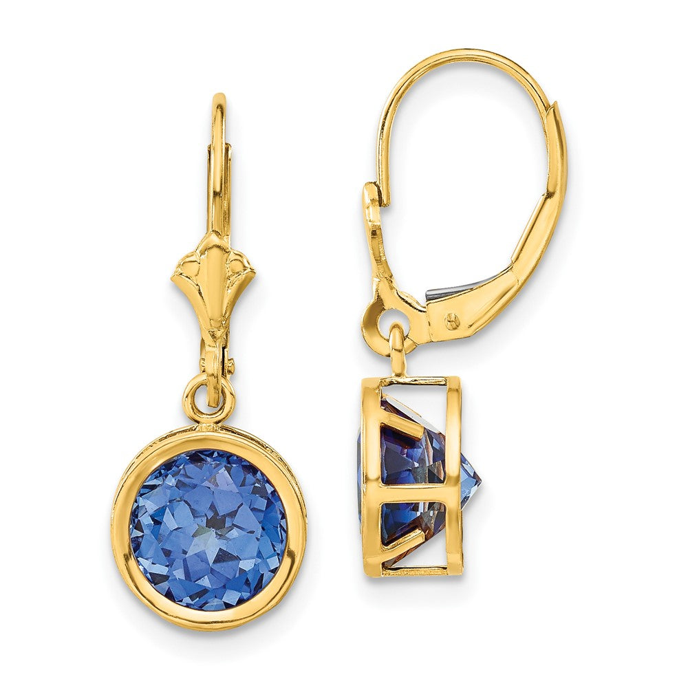 14K Gelbgold Ohrringe mit 8 mm Tsavorit und Klappbrisur
