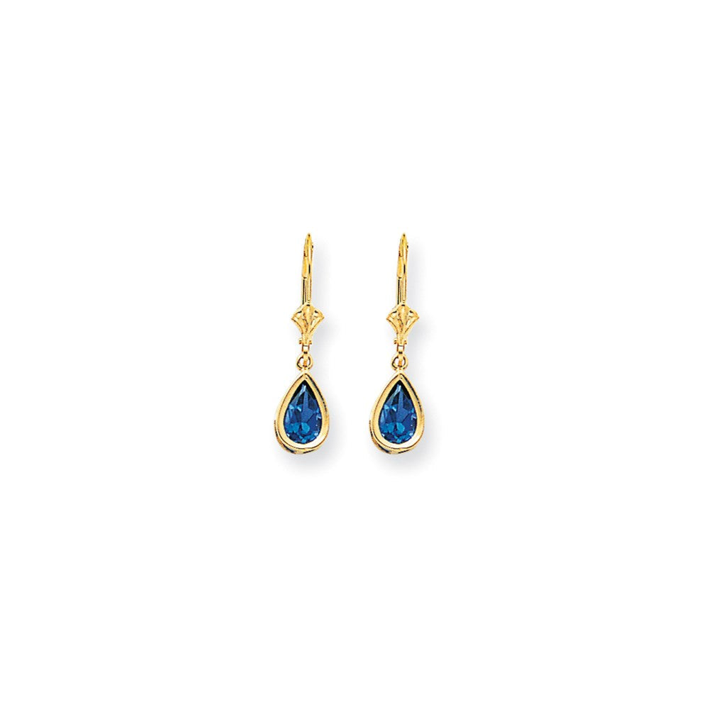 14K Gelbgold Ohrringe mit Tsavorit im Birnenschliff, 8x5 mm, mit Brisurverschluss
