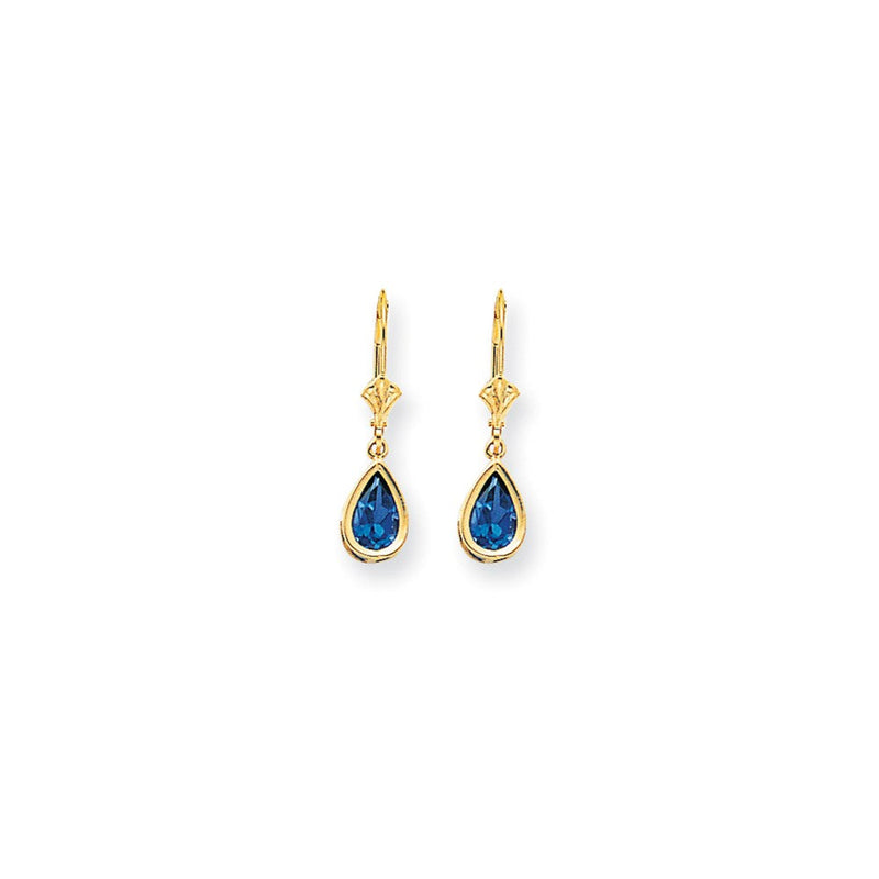 14K Gelbgold Ohrringe mit Tsavorit im Birnenschliff, 8x5 mm, mit Brisurverschluss
