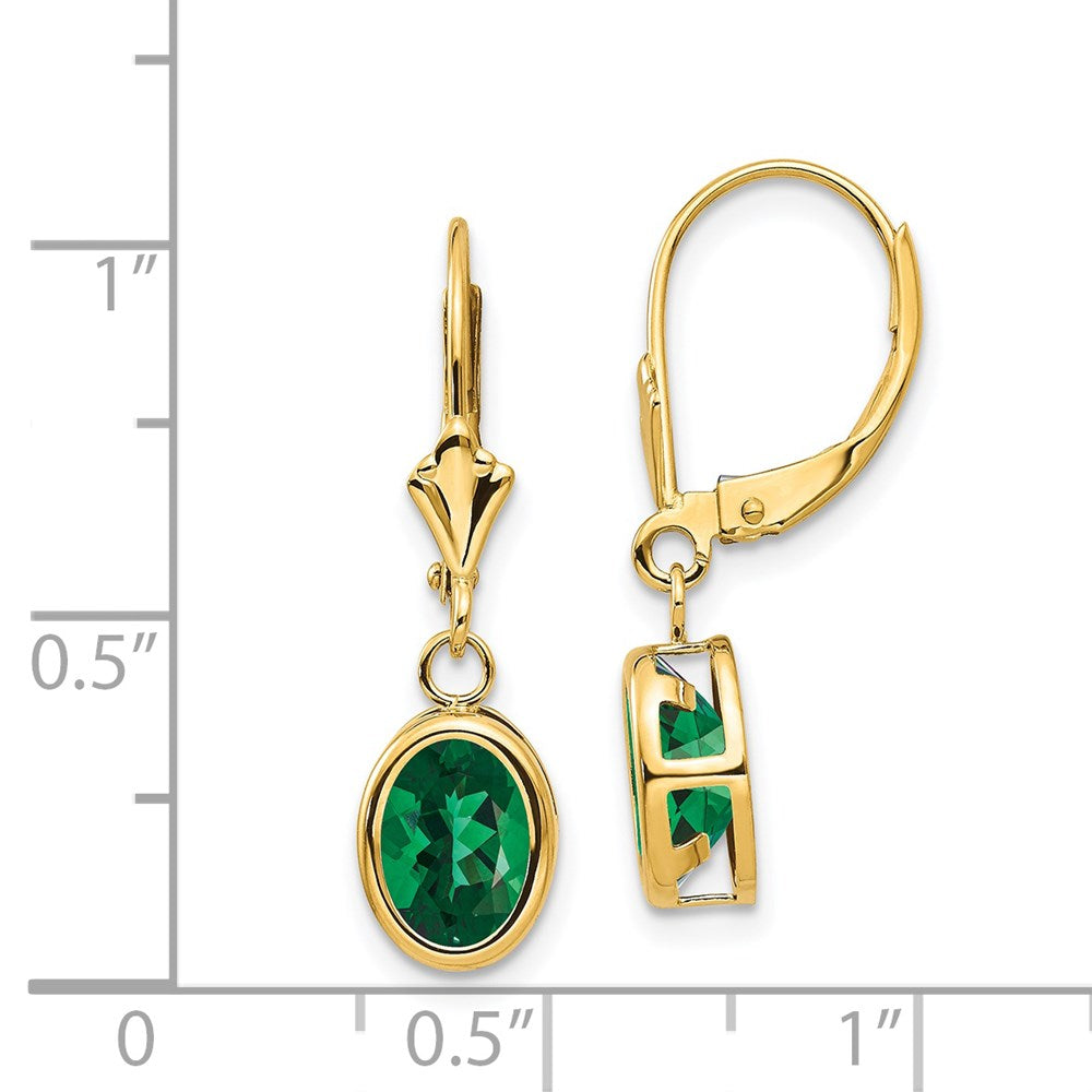 14K Gelbgold Ohrringe mit Ovalen Mount-St.-Helens-Steinen und Leverback-Verschluss
