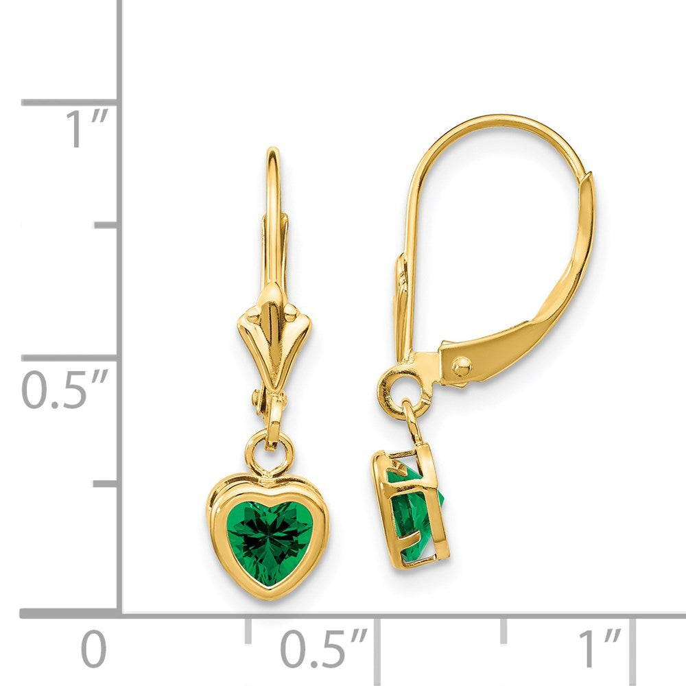 14K Gelbgold Ohrringe mit Herz-Fassung für Mount-St.-Helens-Steine, 5 mm
