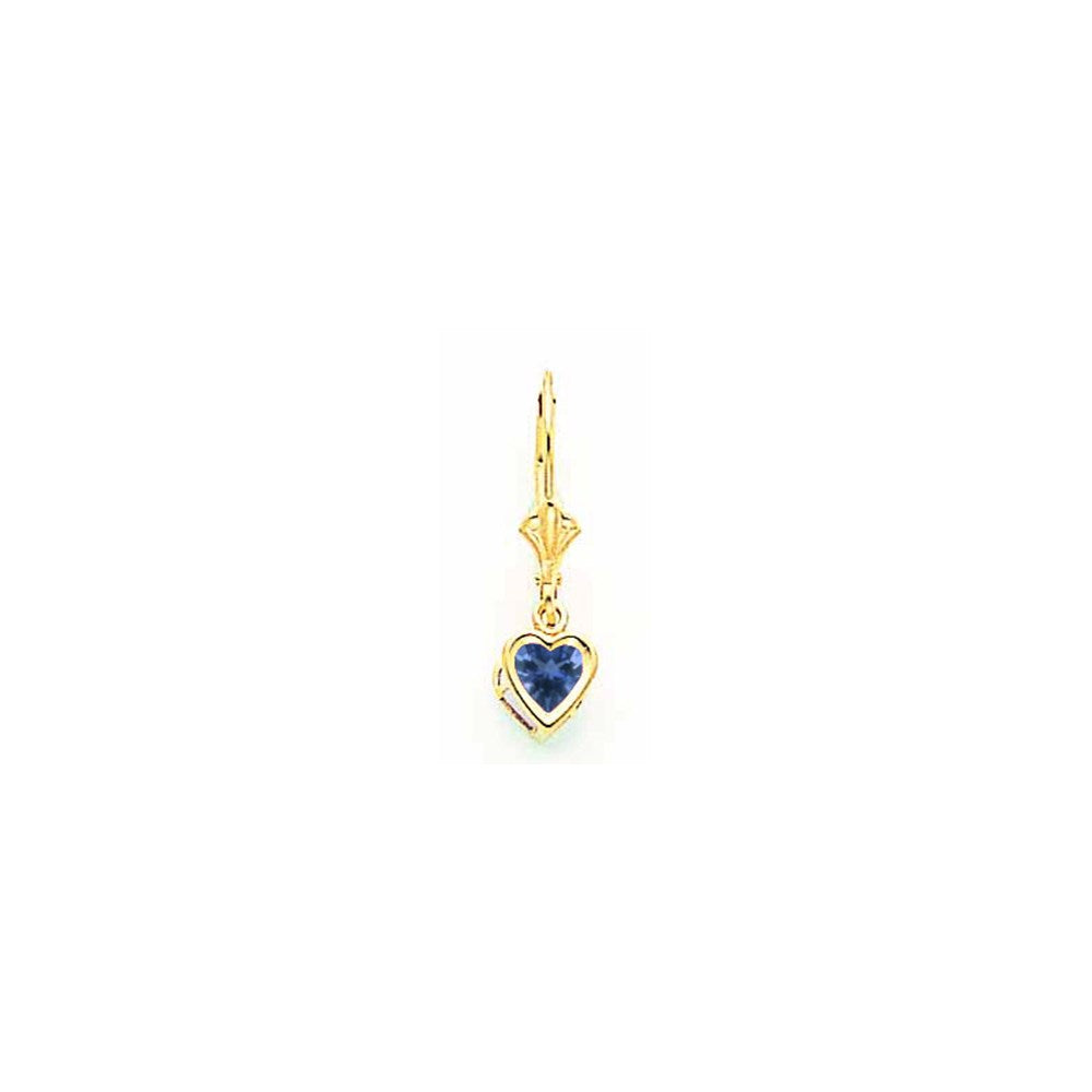 14K Gelbgold Ohrringe mit Saphir im Herzschliff, 5 mm