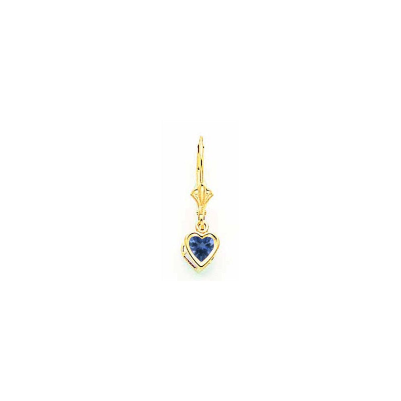 14K Gelbgold Ohrringe mit Saphir im Herzschliff, 5 mm