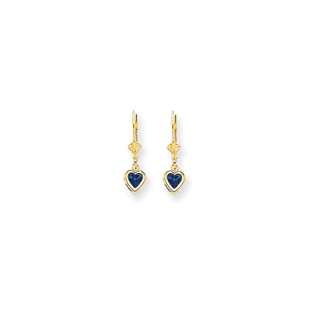 14K Gelbgold Ohrringe mit herzförmigem Tsavorit, 5 mm