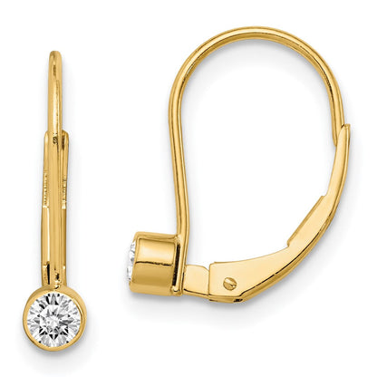 14K Gelbgold Ohrhänger mit echten Diamanten und Leverback-Verschluss