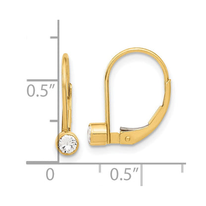 3,25 mm Zirkonia-Ohrhänger mit Klappbrisur aus 14K Gelbgold