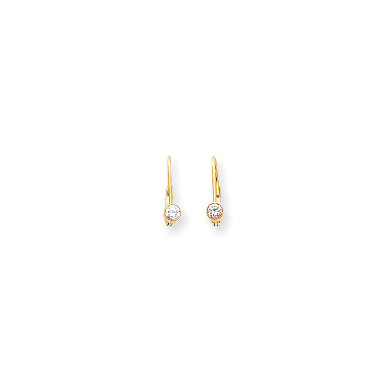 14K Gelbgold Ohrhänger mit Klappbrisur, komplett mit echten Diamanten in AA-Qualität besetzt