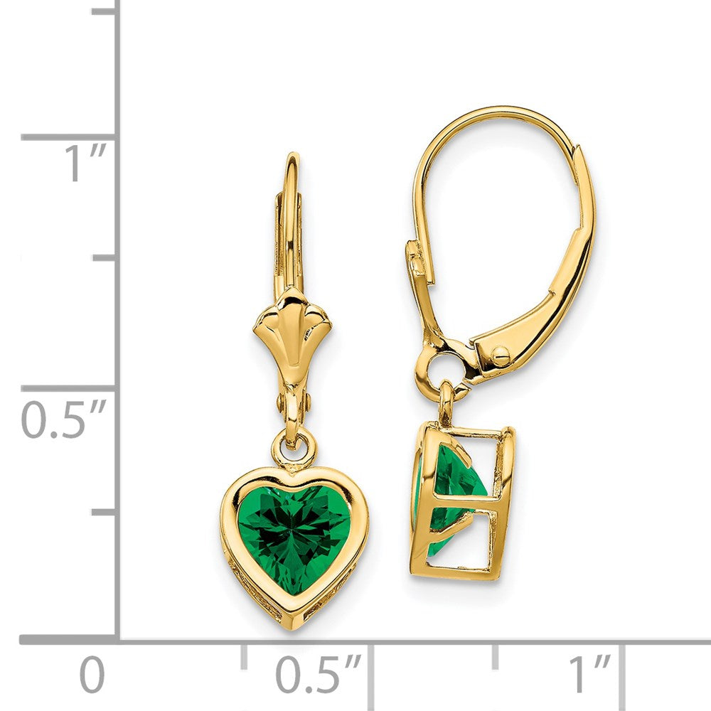 14K Gelbgold Ohrringe mit Herz-Fassung für 6-mm-St.-Helens-Steine