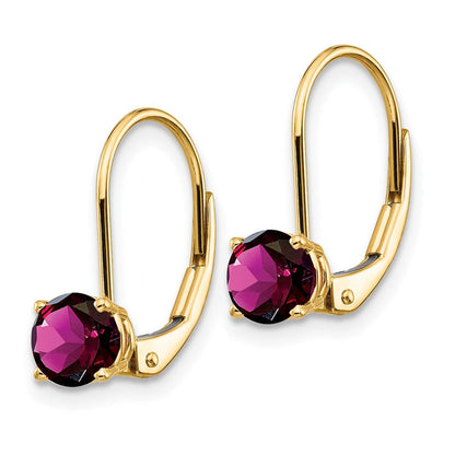 14K Gelbgold Ohrhänger mit Amethyst, 5 mm, Leverback-Verschluss