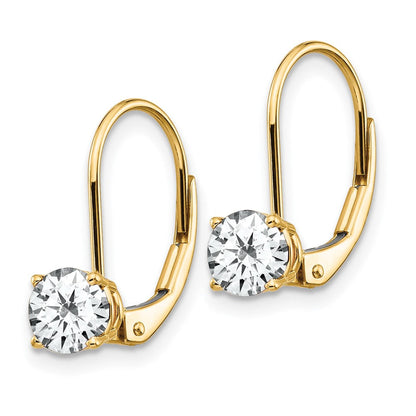 14K Gelbgold Ohrhänger mit Zirkonia, 5 mm, Leverback-Verschluss