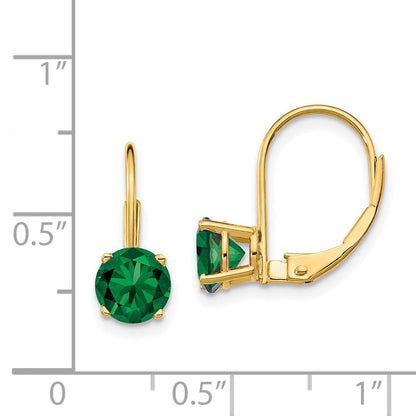 14K Gold Ohrhänger mit Mount-St.-Helens-Stein, 6 mm, Leverback-Verschluss