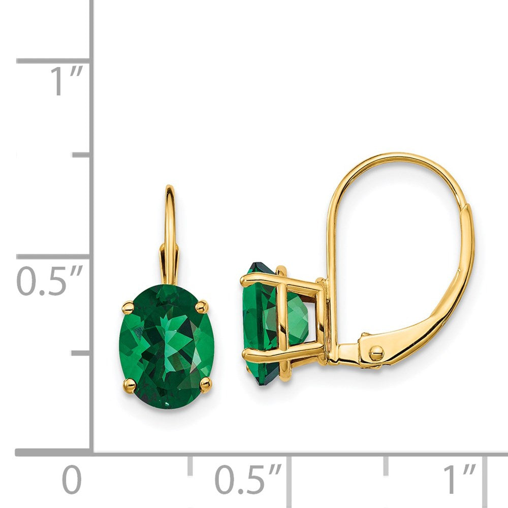 14K Gelbgold Ohrhänger mit Ovalfassung, 8x6 mm, für Mount-St.-Helens-Steine, mit Brisurverschluss