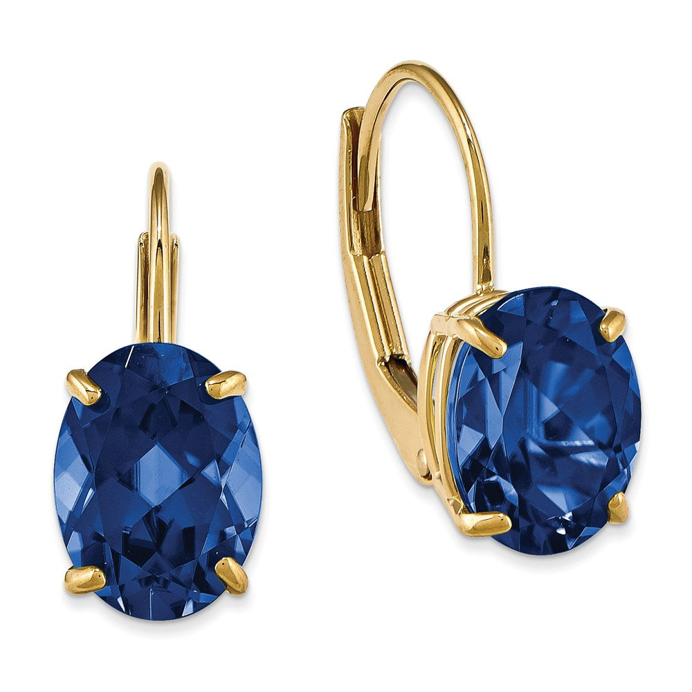 14K Gelbgold Tsavorit-Ohrhänger, oval, mit Klappbrisur