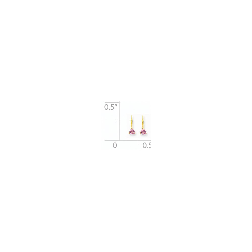 14K Gelbgold Ohrringe mit Brisurverschluss, 5 mm Rosa Turmalin