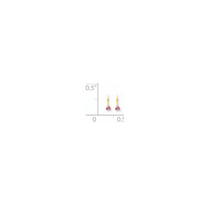 14K Gelbgold Ohrringe mit Brisurverschluss, 5 mm Rosa Turmalin