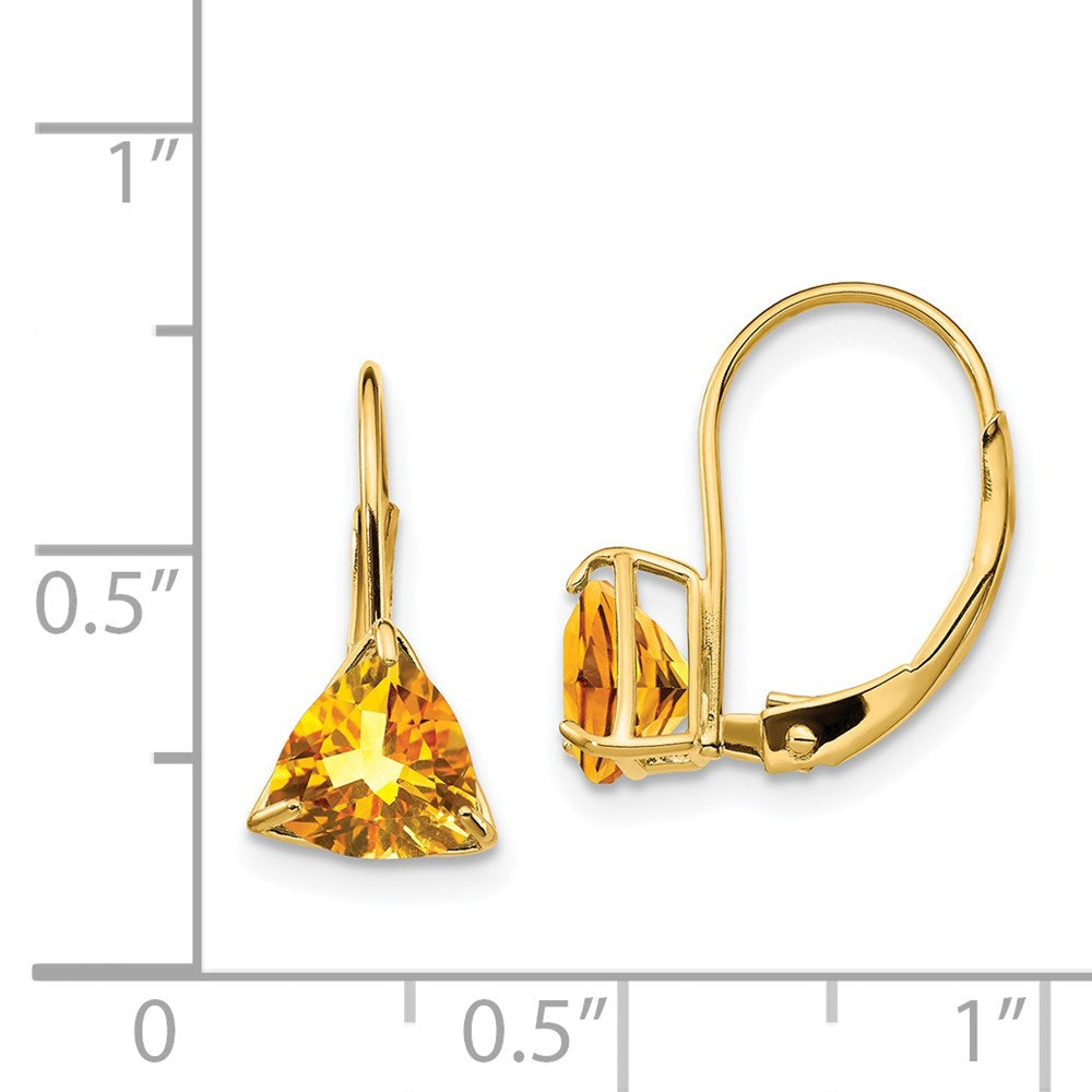 14K Gelbgold Ohrhänger mit 6-mm-Trillanten aus Citrin und Brisurverschluss
