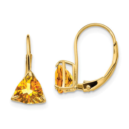 14K Gelbgold Ohrhänger mit 6-mm-Trillanten aus Citrin und Brisurverschluss