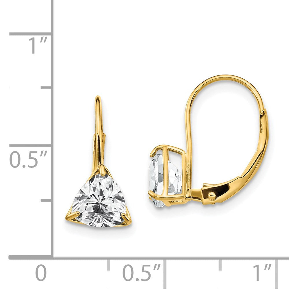14K Gelbgold Ohrhänger mit 6-mm-Trillant-Zirkonia und Klappbrisur