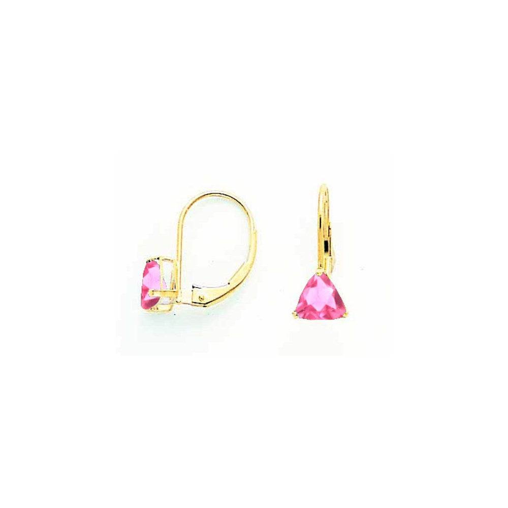 14K Gelbgold Ohrhänger mit Klappbrisur und 6-mm-Pink-Turmalin