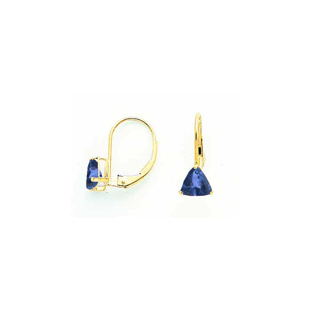 14K Gelbgold Ohrringe mit Saphir, 6 mm, Brisur-Verschluss