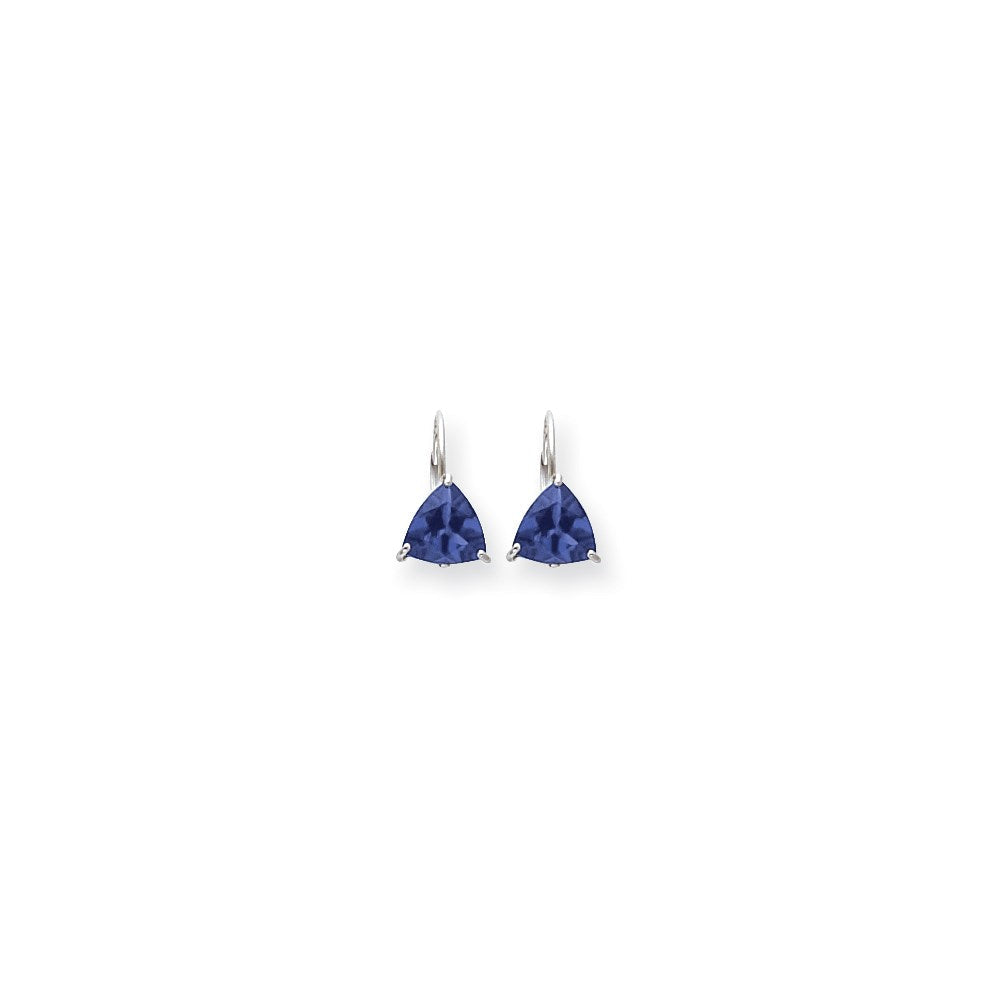 14K Weißgold Ohrhänger mit Tansanit, 7 mm, Klappbrisur-Verschluss
