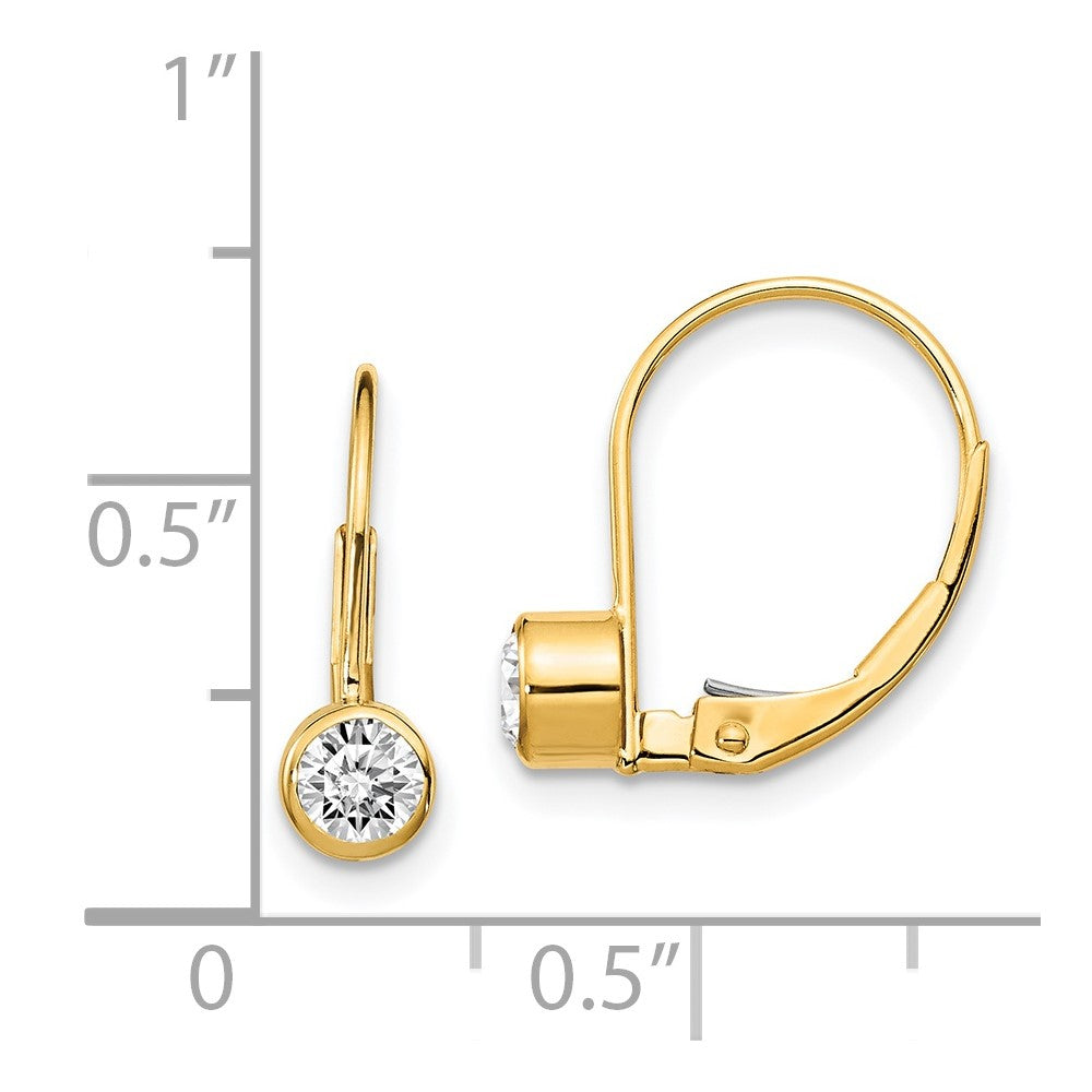 14K Gelbgold AAA Echte Diamant-Ohrhänger mit Brisurverschluss