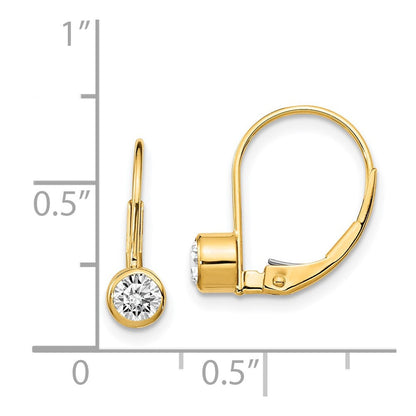 14K Gelbgold AAA Echte Diamant-Ohrhänger mit Brisurverschluss