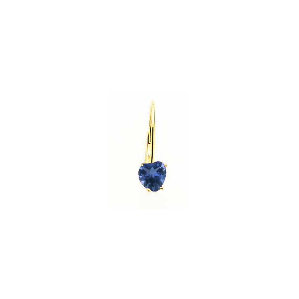 14K Gelbgold Ohrringe mit 5-mm-Herz-Saphir
